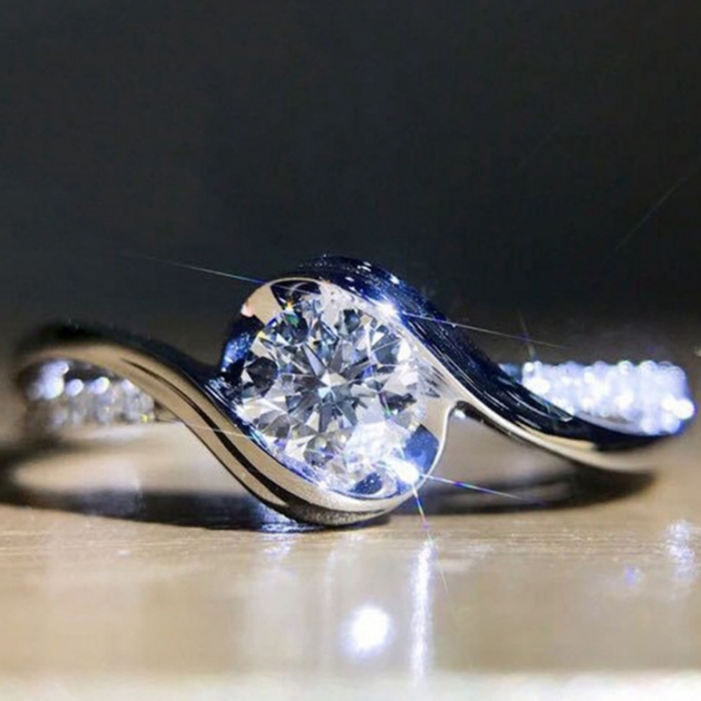 NEW Lovely Cubic Zirconia Silver Tone Ring - Picture 6 of 6